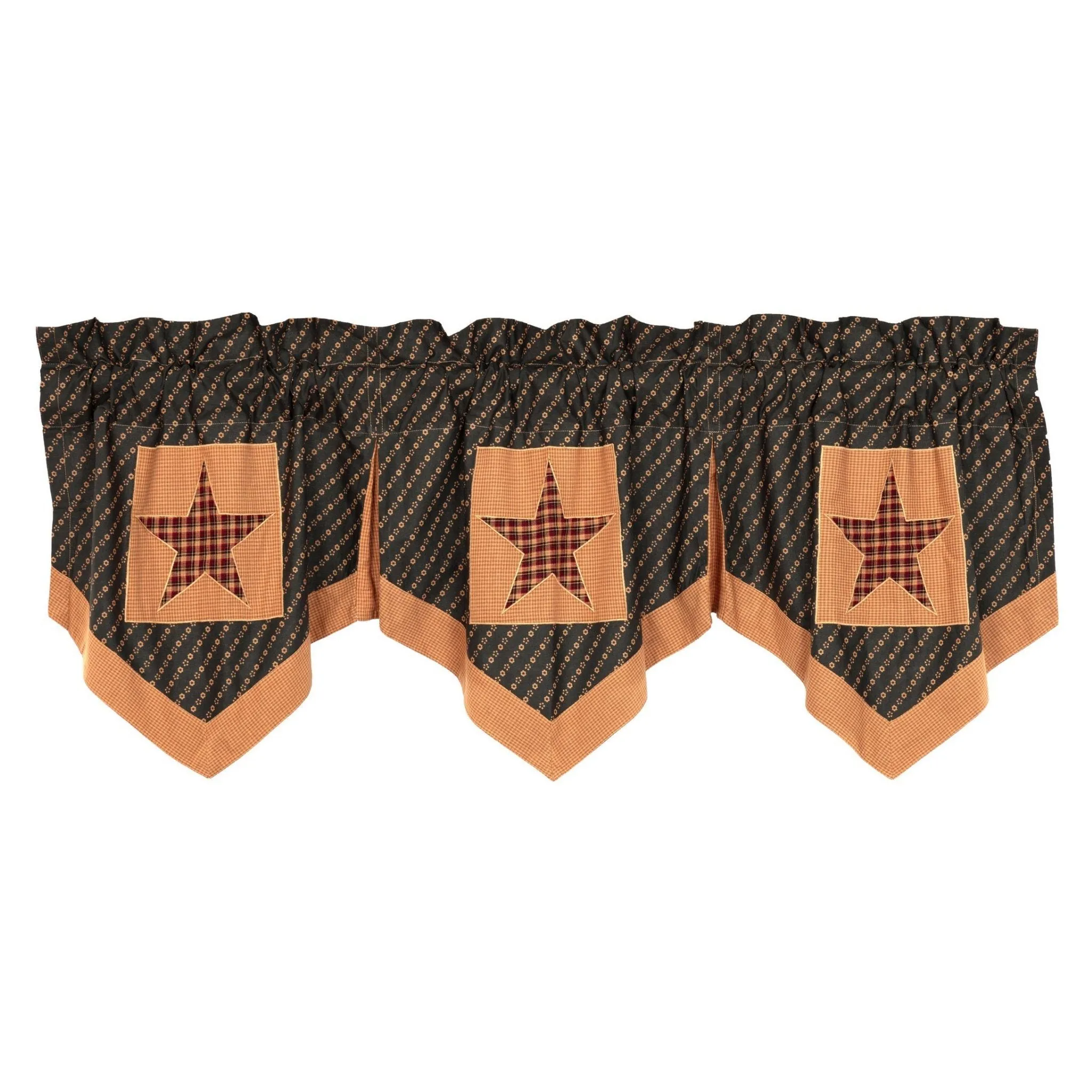 Patriotic Patch Star Lined Valance 60"