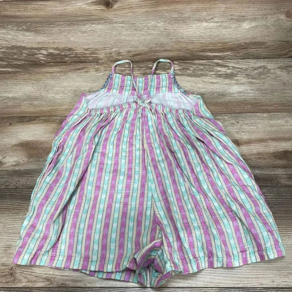 Peek... Embroidered Stripe Cotton Romper sz 5/6