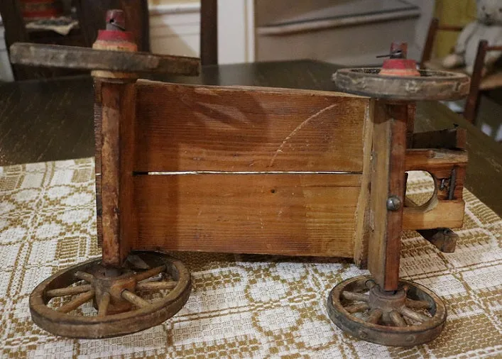 Pull Toy Horse Double Team Stenciled Cart