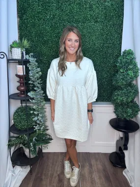 QUILTED DRESS - VANILLA