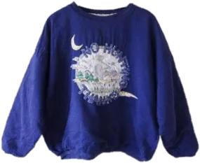 "No Hunting, Thanks" Mallard Duck Sequined Sweatshirt by Jou Jou
