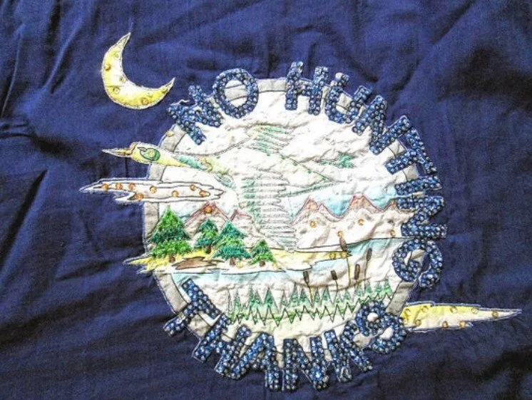 "No Hunting, Thanks" Mallard Duck Sequined Sweatshirt by Jou Jou