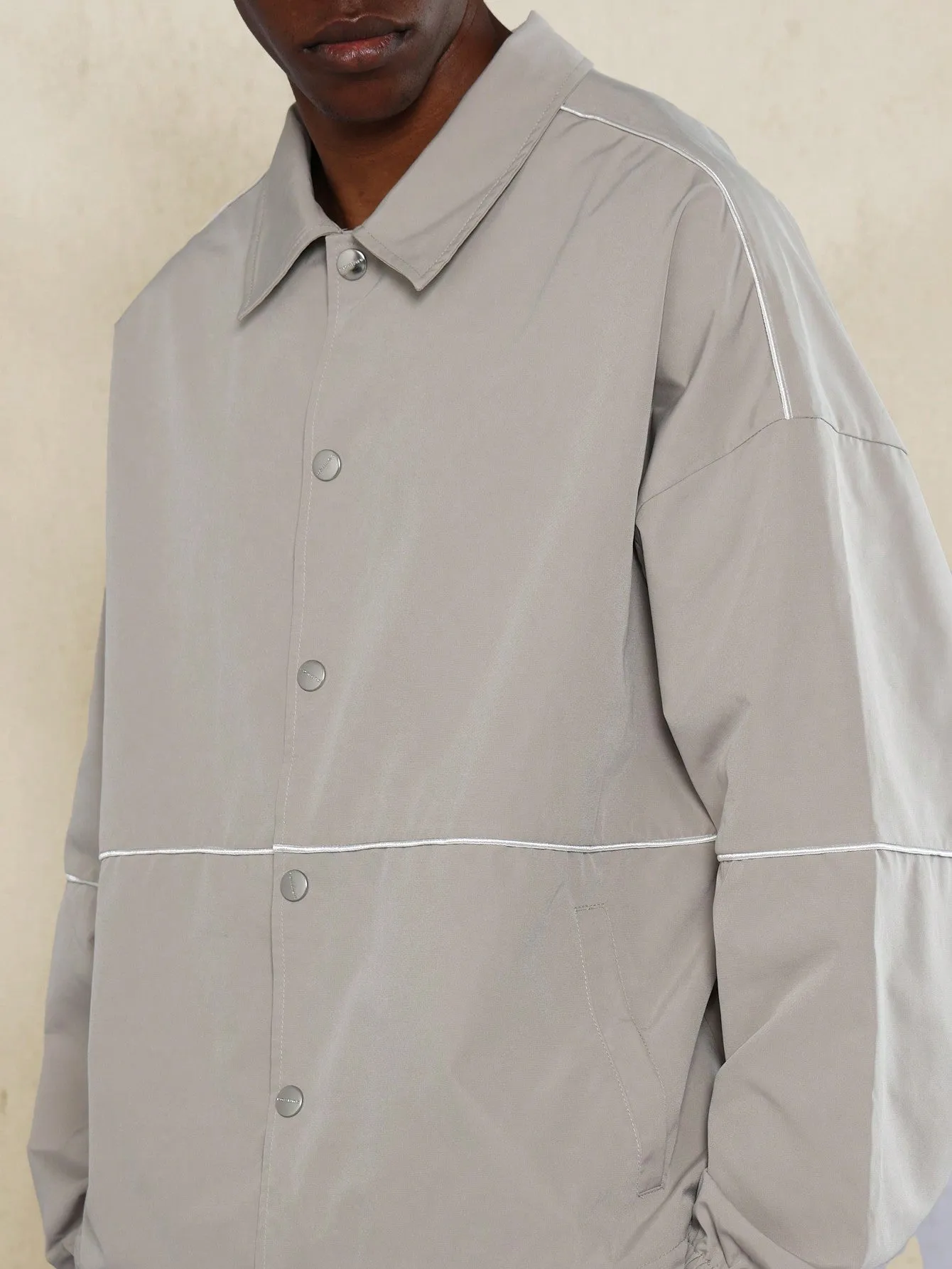 Regular Fit Long Sleeve Sporty Nylon Track Jacket