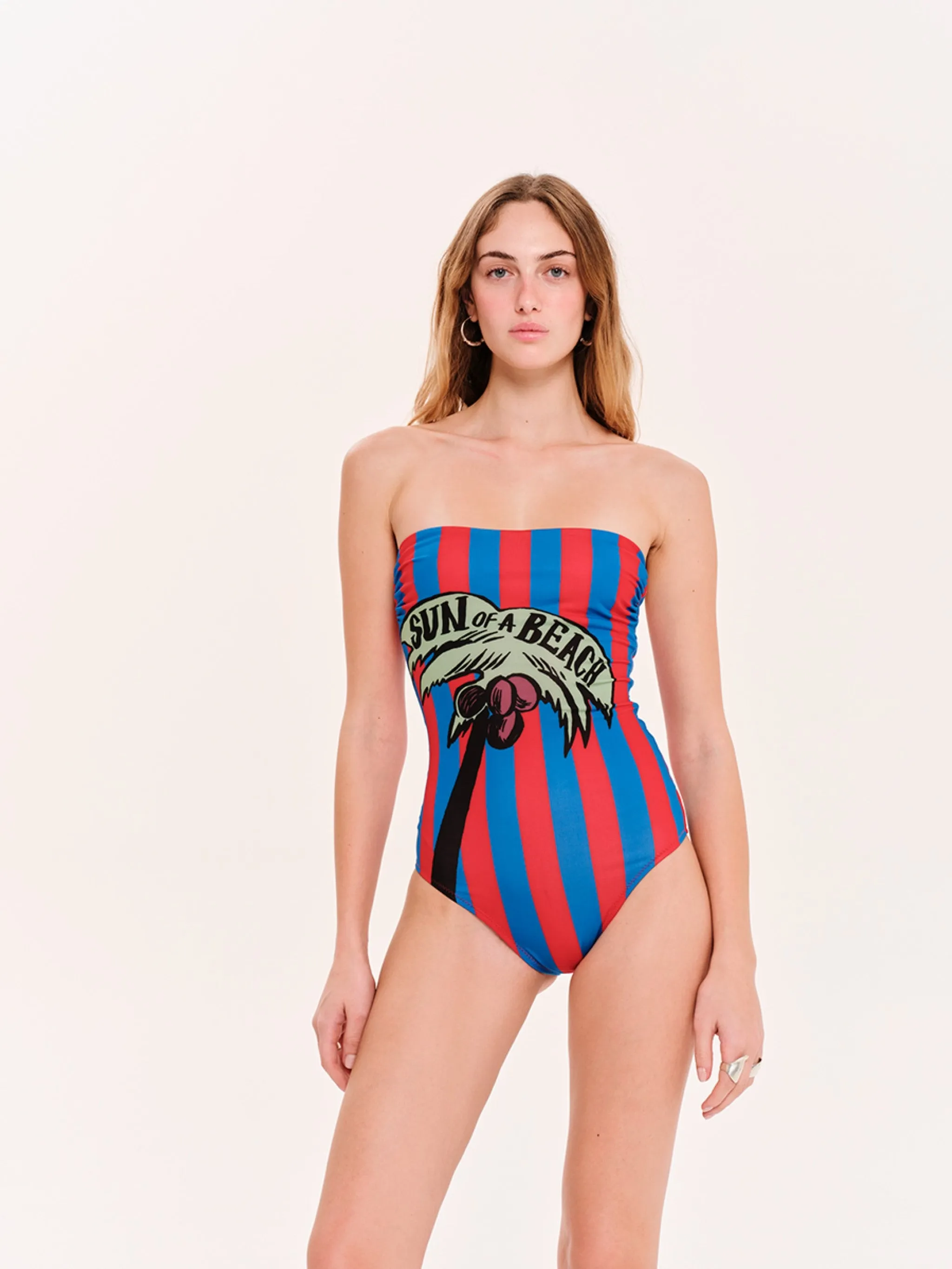 Sun of a Palm Blue | Bandeau Swimsuit
