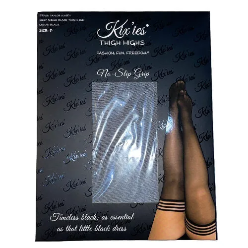 Taylor Sheer Black Thigh High