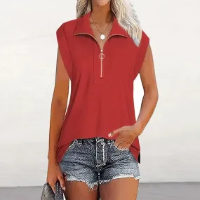Top Zipper And Lapel Raglan Sleeves