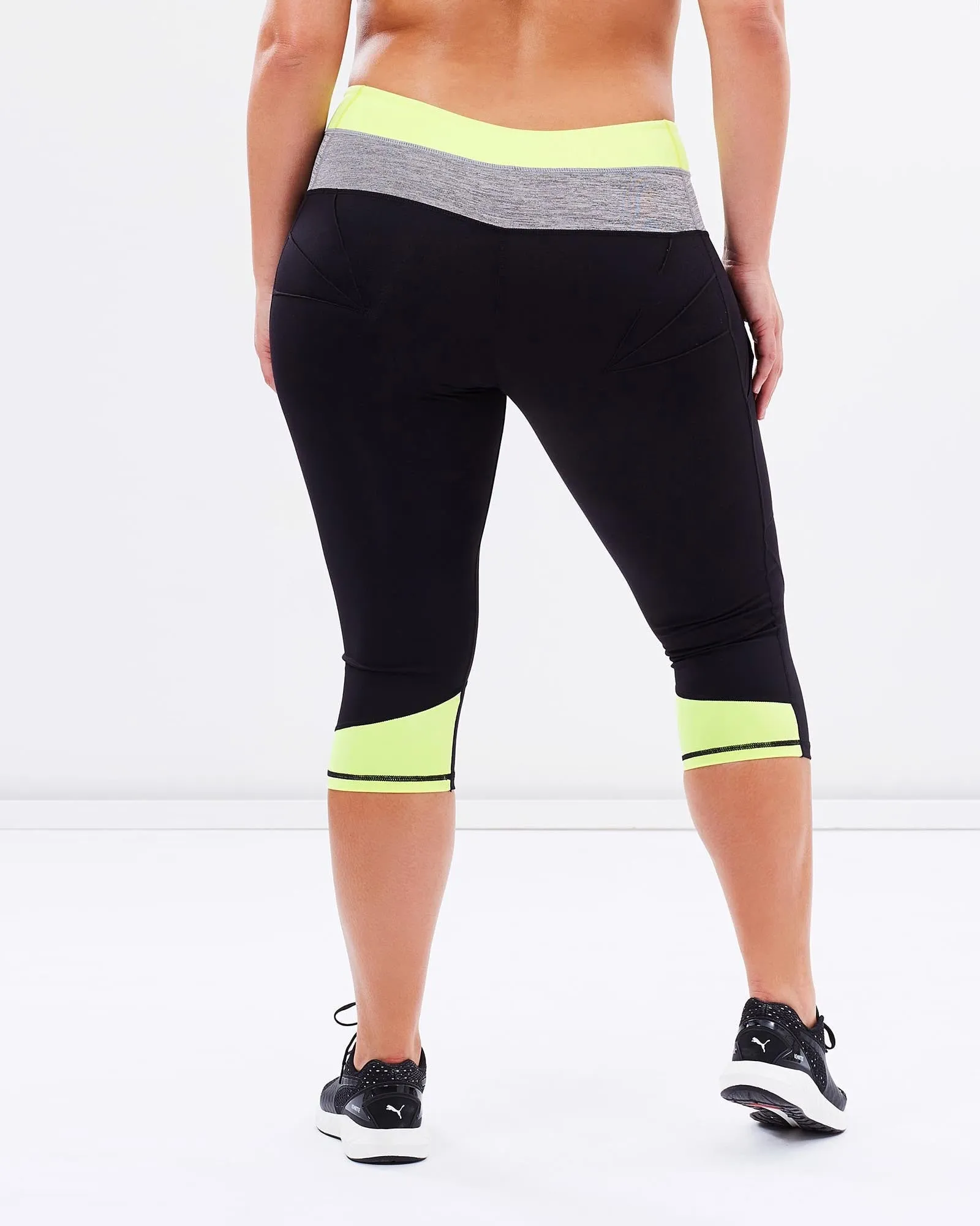 Two Tone Body Sculpt Tights - Yellow