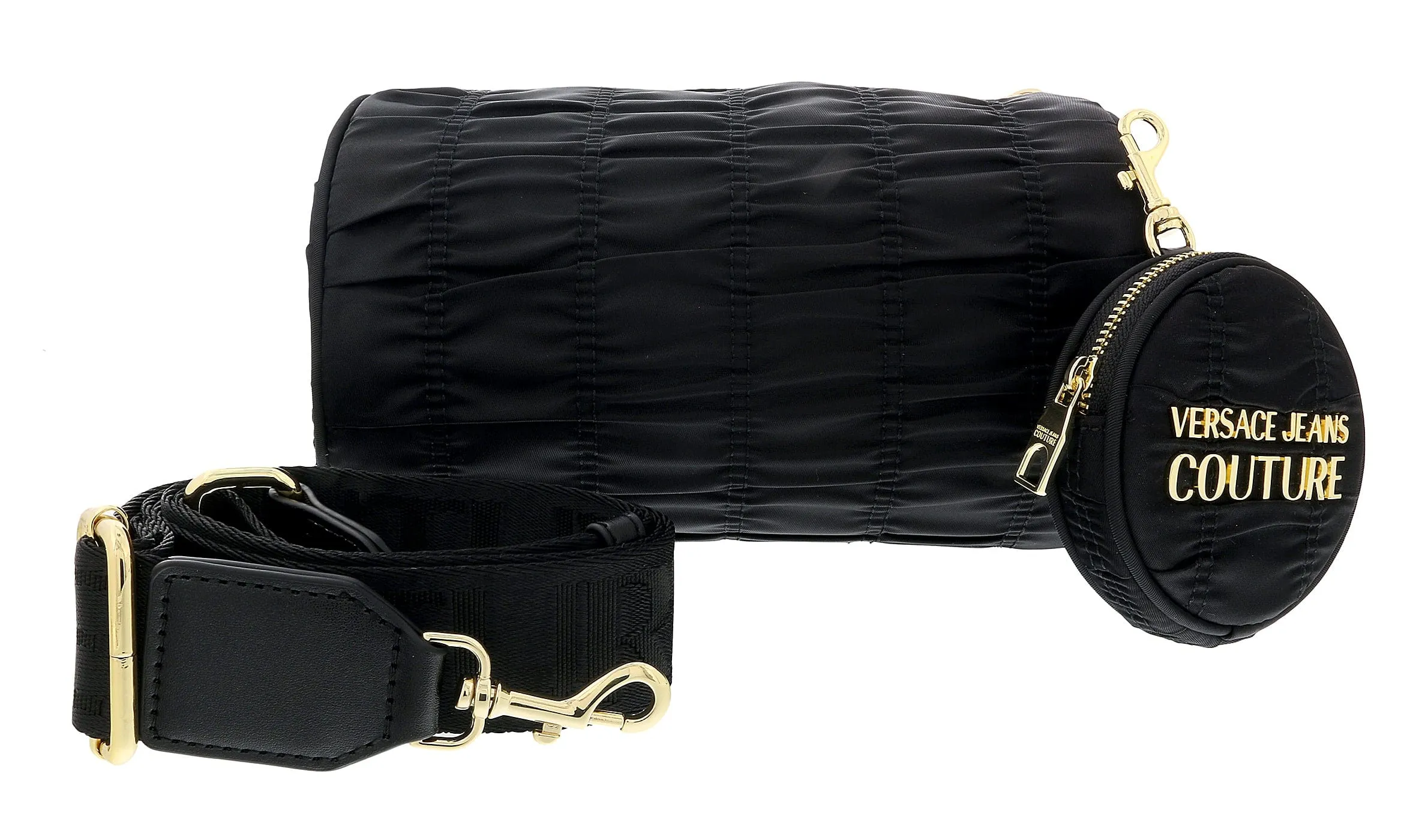 Versace Jeans Couture Black Small Pouch Nylon Crossbody  Bag with Coin Purse