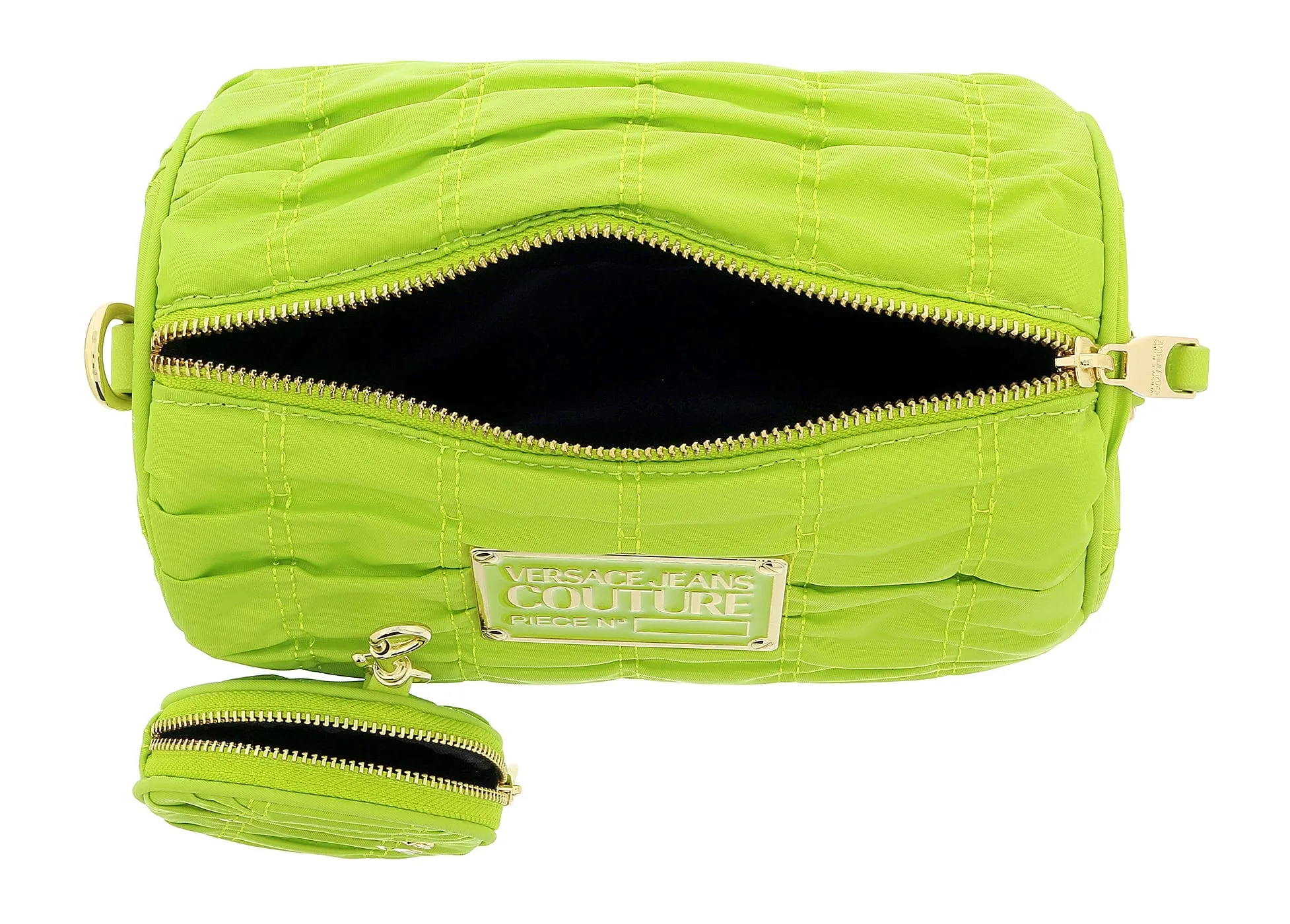 Versace Jeans Couture Lime Green Small Boho Nylon Shoulder Bag with Coin Purse