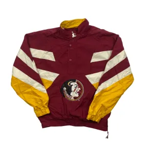 Vintage 90s Burgundy, White   Yellow Starter Florida State Large Logo Quarter Zip Waterproof Pullover Jacket - Large