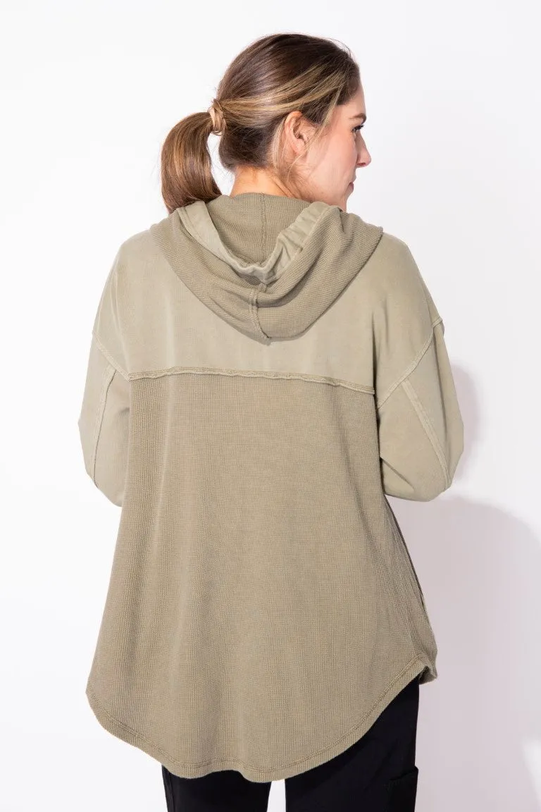 Waffle Knit Hoodie in Ivory by Escape