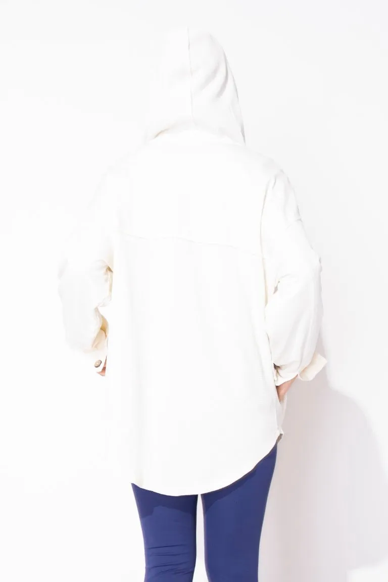 Waffle Knit Hoodie in Ivory by Escape