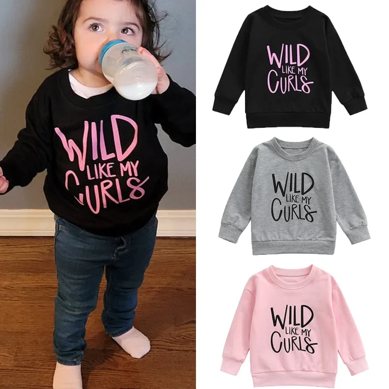 'Wild Like My Curls' Long Sleeve Sweatshirt, 2T-6T
