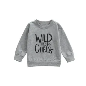'Wild Like My Curls' Long Sleeve Sweatshirt, 2T-6T